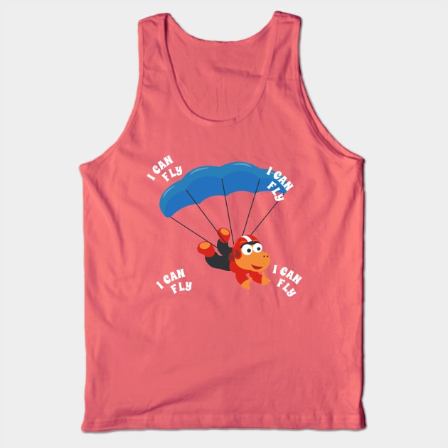 Vector illustration of a cute skydiver. Tank Top by KIDS APPAREL